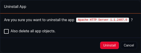 Uninstall app