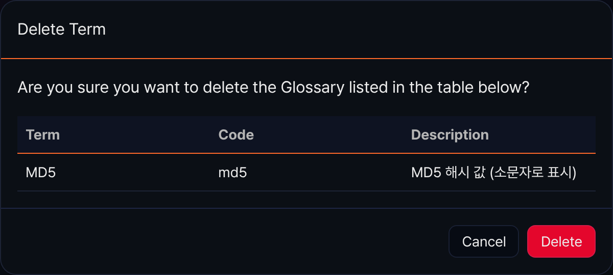Delete term