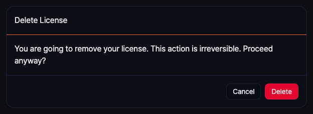 Delete license