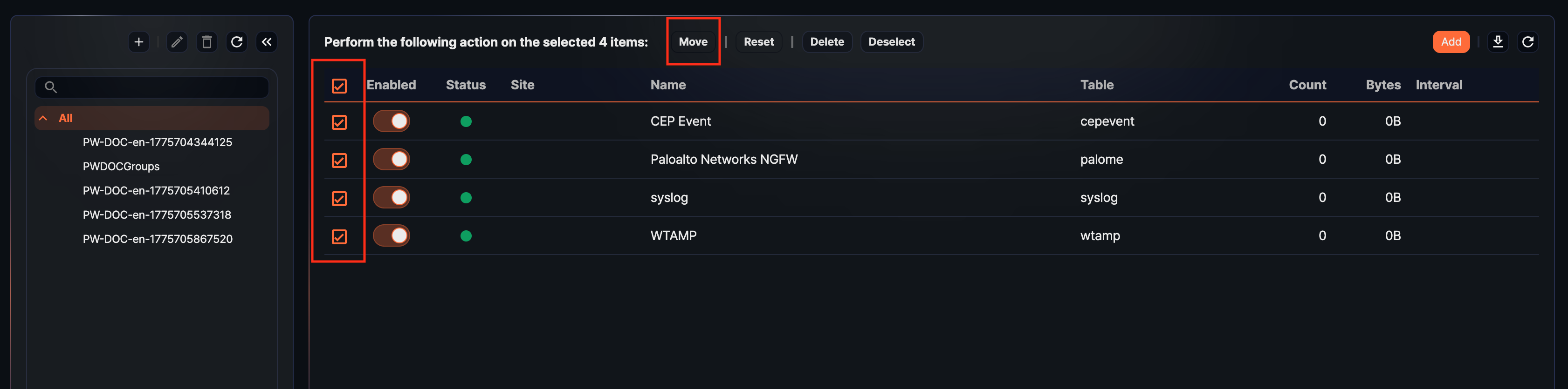 Change Logger Group - logger to move