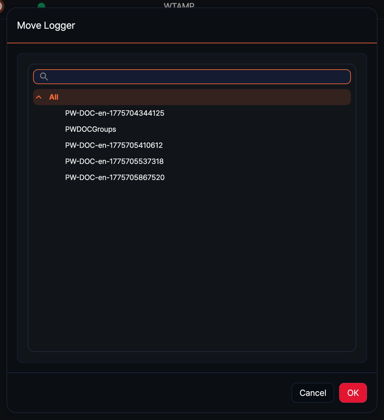 Change Logger Group - logger to move