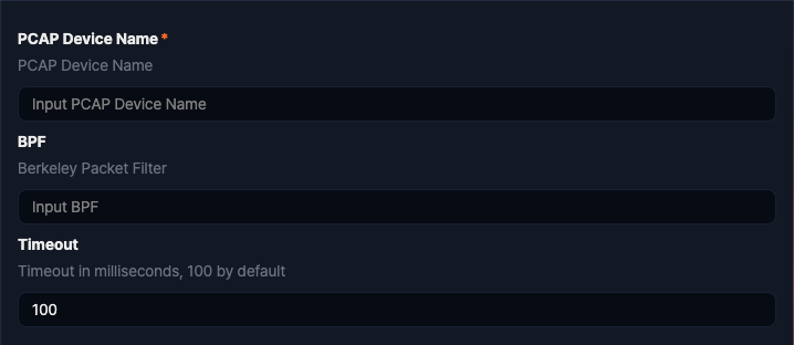 Logger settings - DNS Sniffer