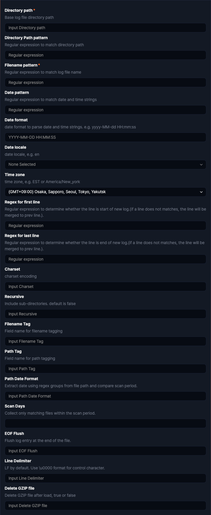 Logger settings - Recursive GZIP Directory Watcher