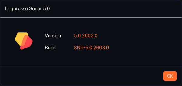 Version information dialog