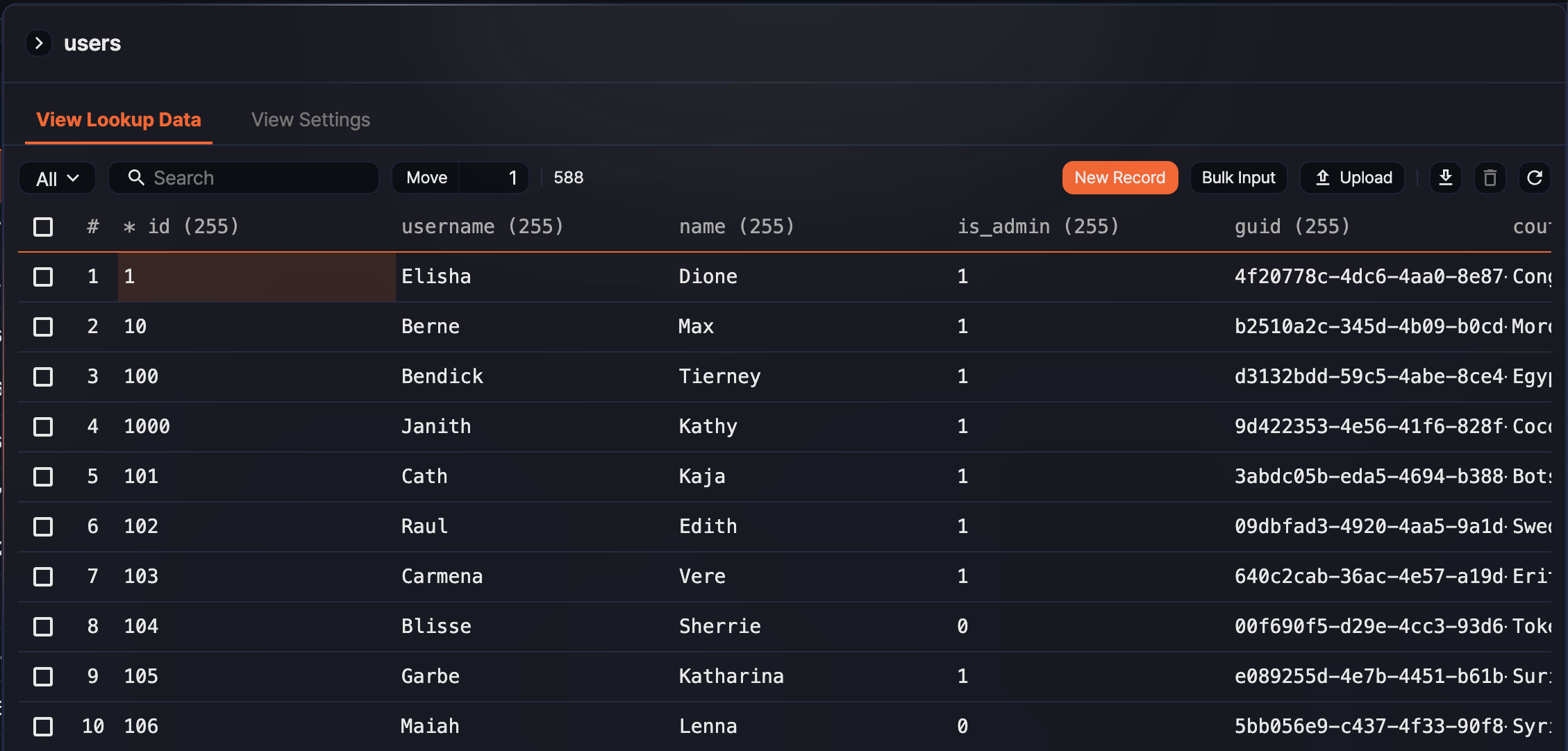 Lookup record viewer