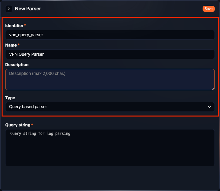 Parser basic settings