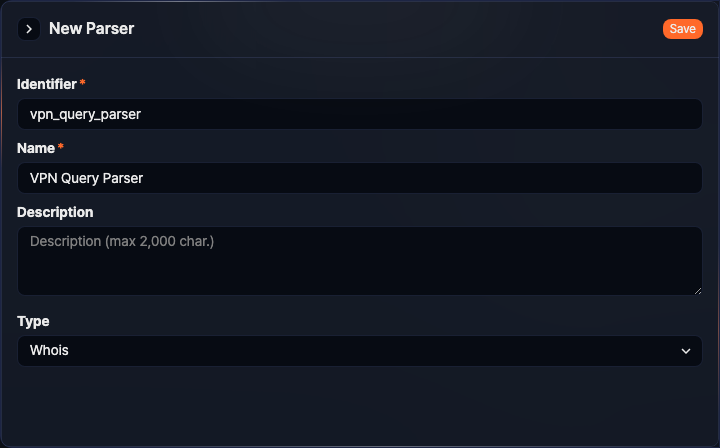 Whois parser settings