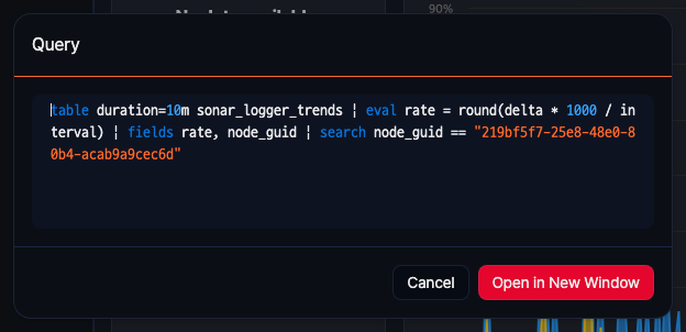 Data Query of CPU Usage Widget