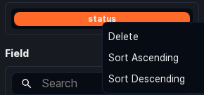 Column item dropdown