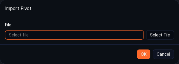 Import pivot dialog