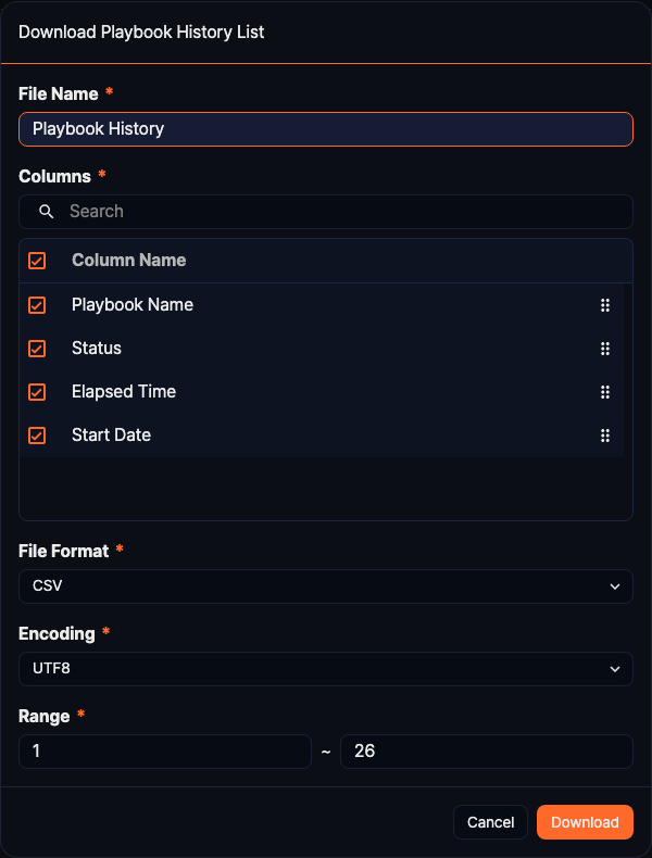 Playbook History download