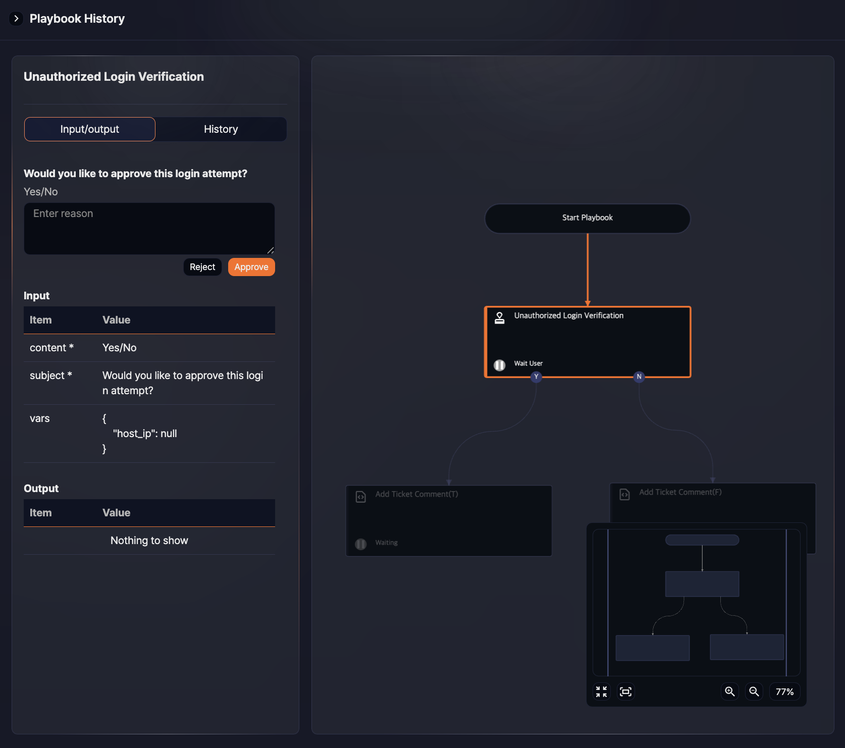 Playbook History details - task information