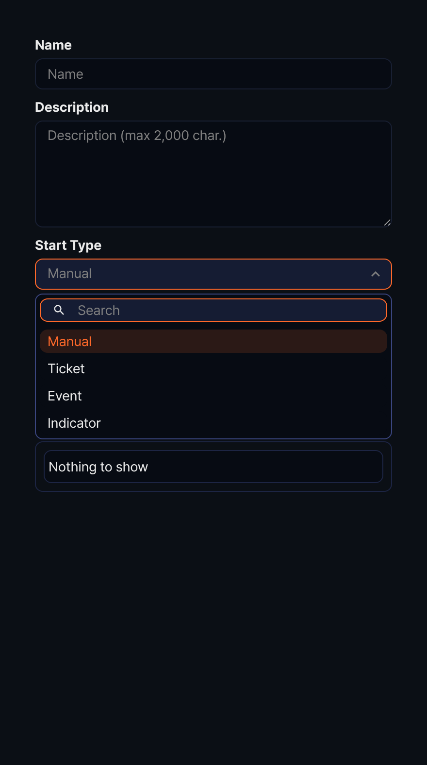 Playbook start type