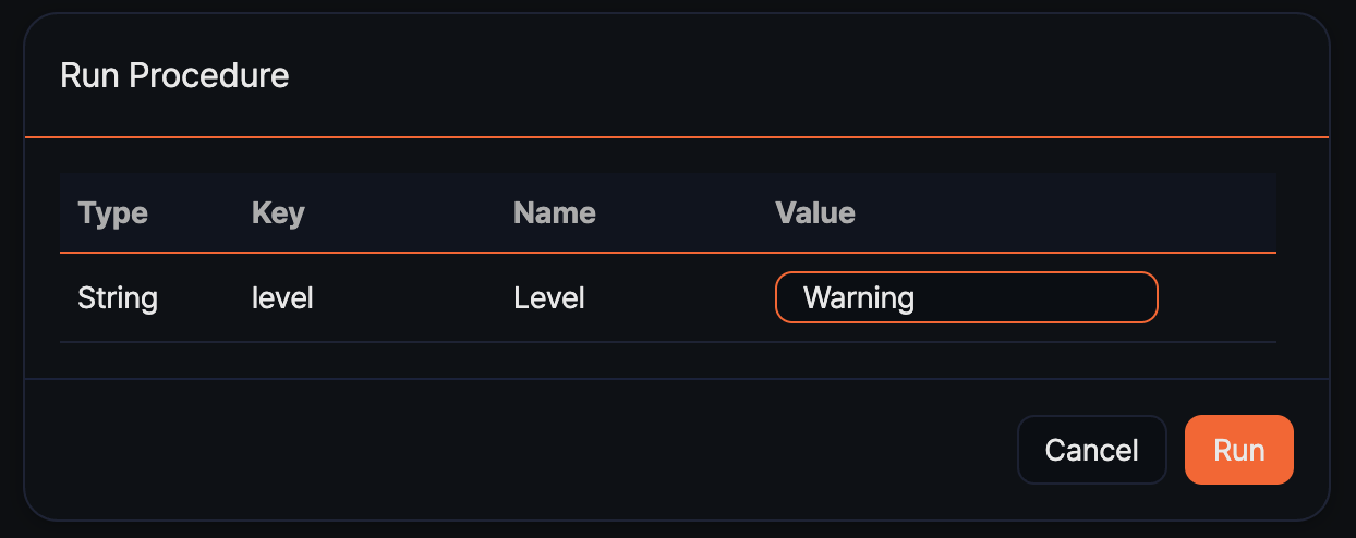 Input Parameters and Run Procedure