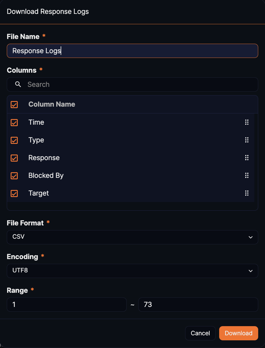 Download Response Logs