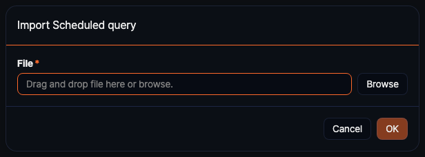 Import scheduled query