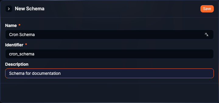 Add Schema - side panel