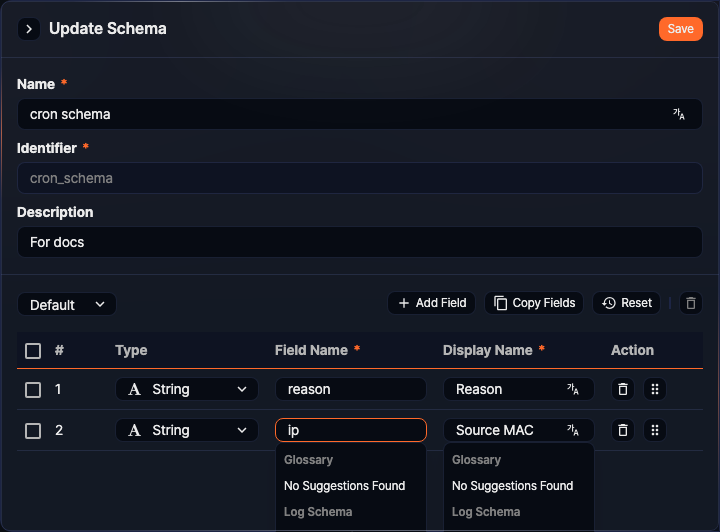 Field/display name autocomplete