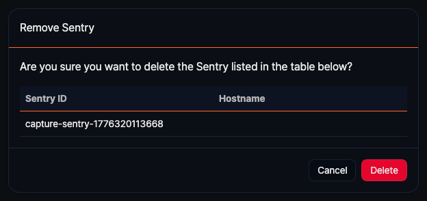 Delete Sentry