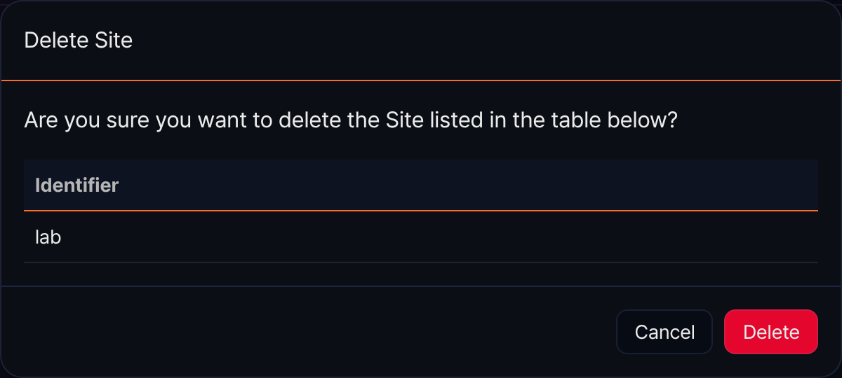 Delete a site