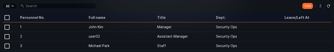 Auditee configuration example — employee settings