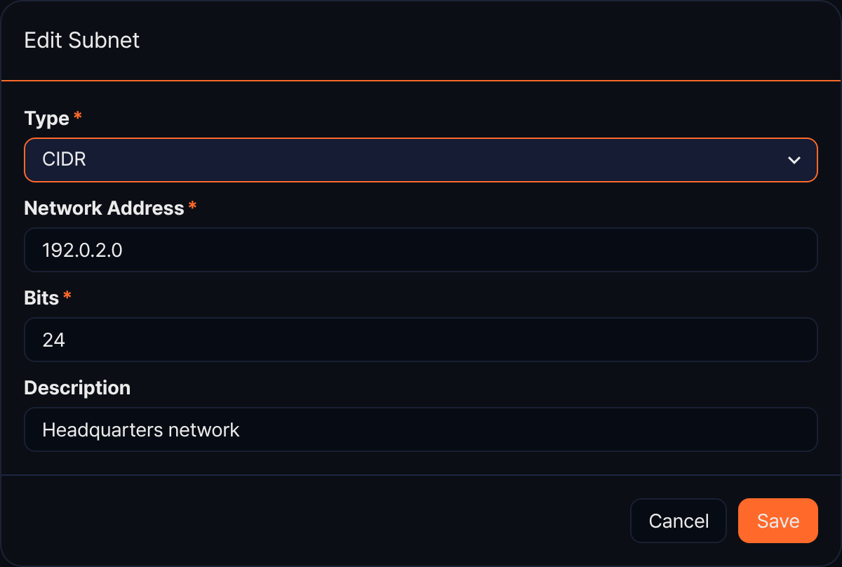 Edit a subnet