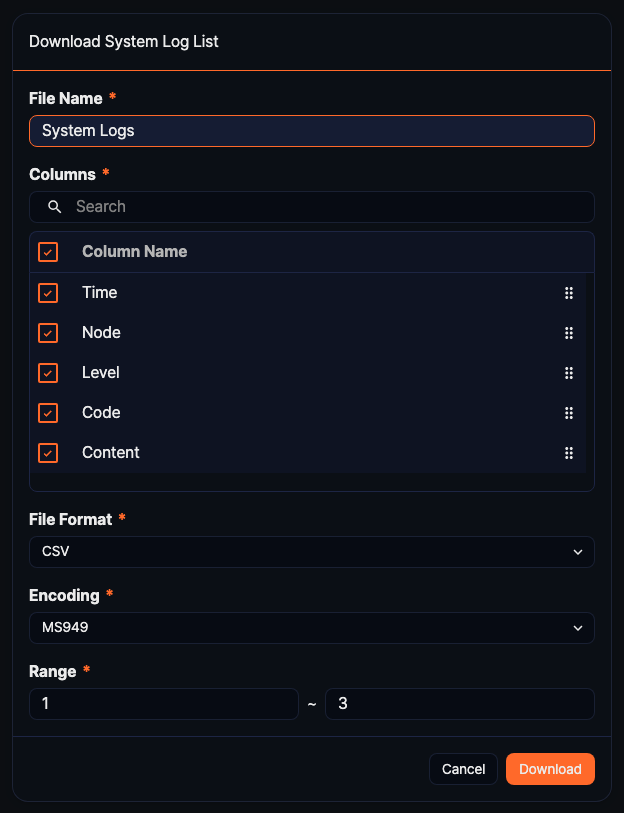 Downloading System Logs