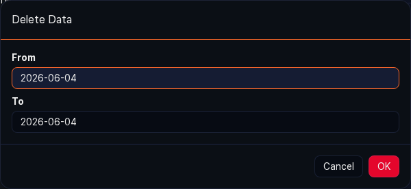 Table view - Delete data