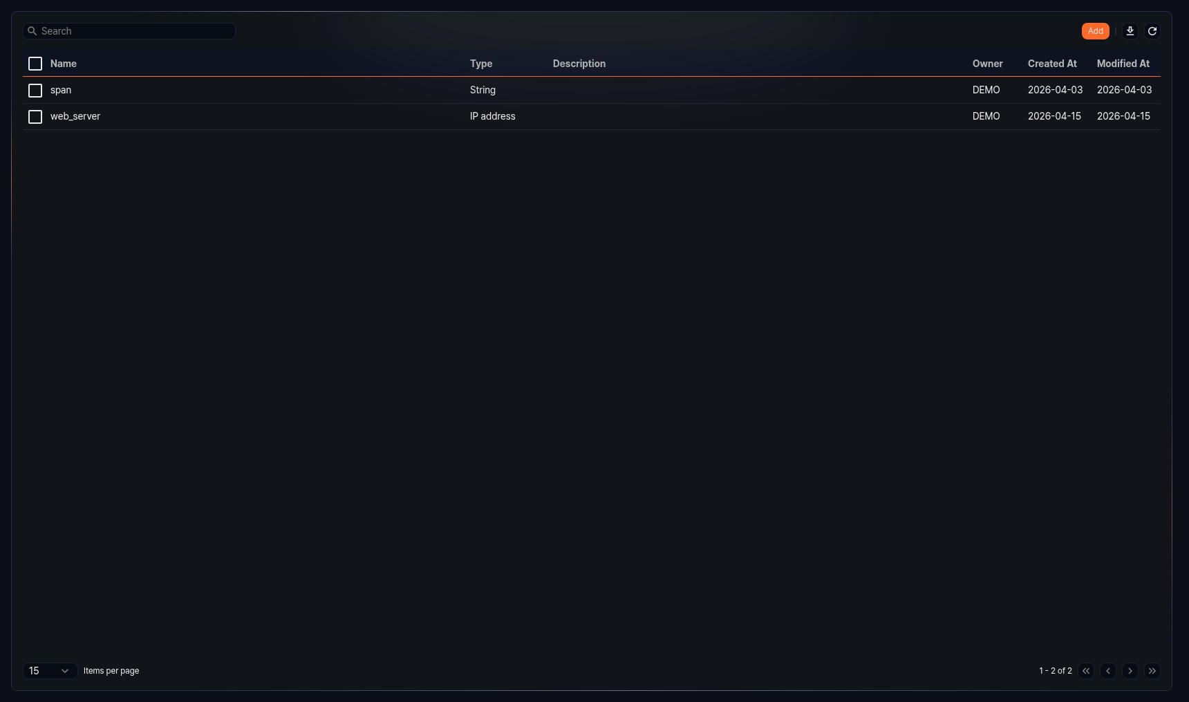 User-defined variable list