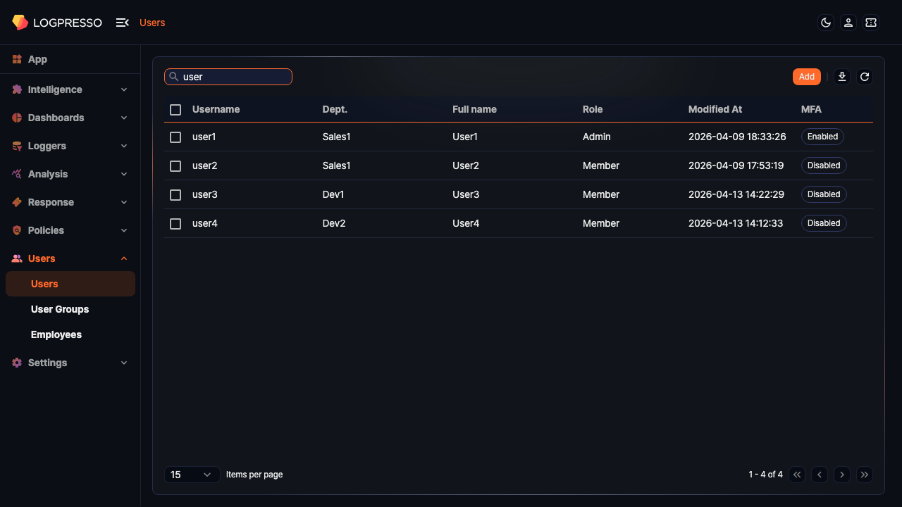 Search results for accounts containing 'demo'
