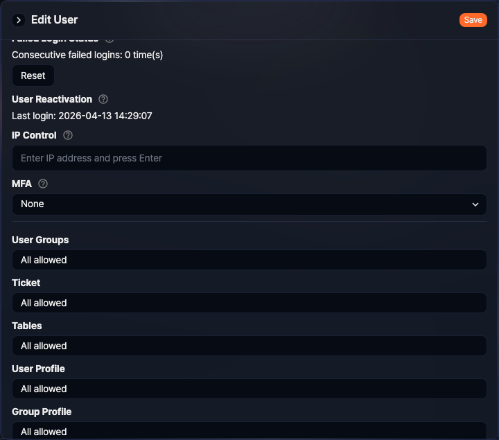 Assigning an account to multiple user groups