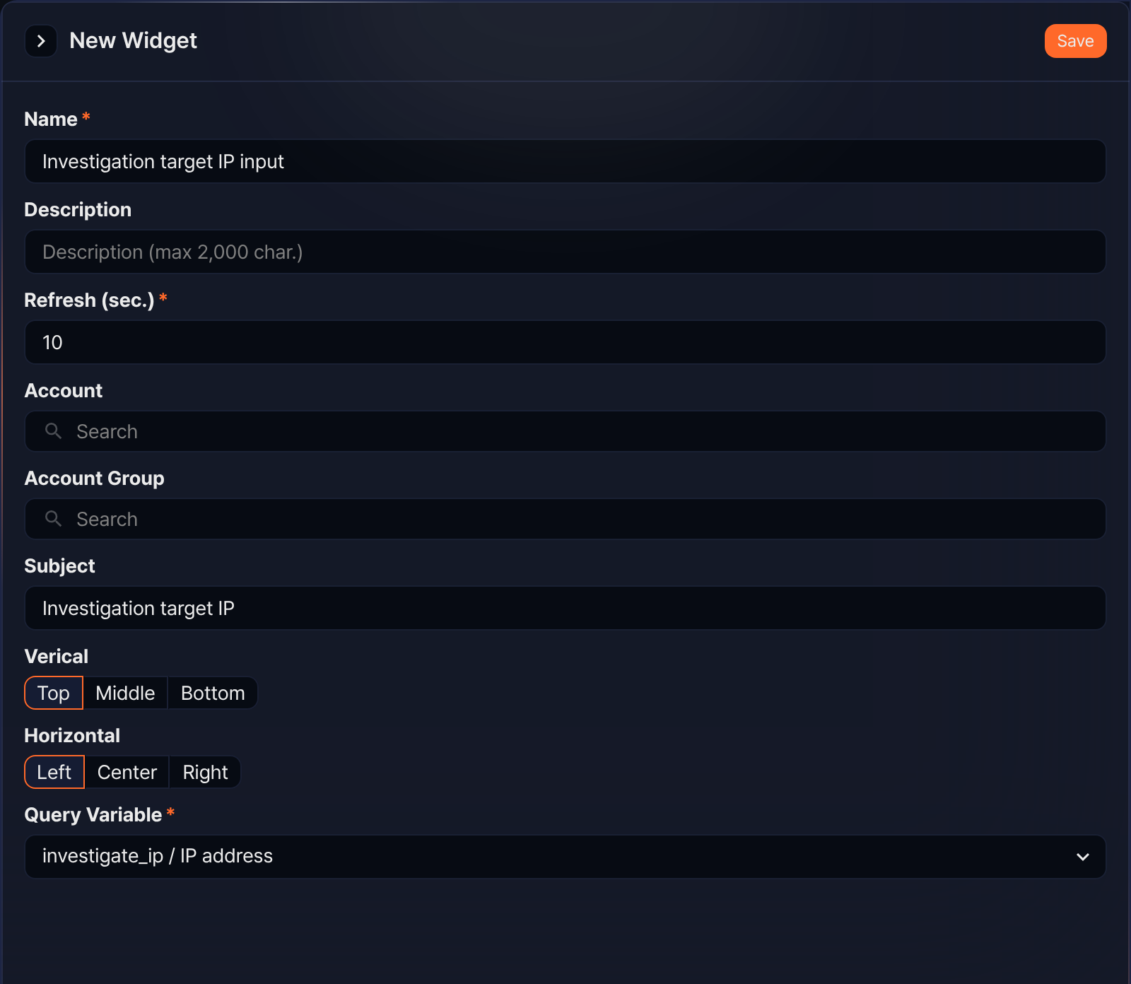 Add text input control