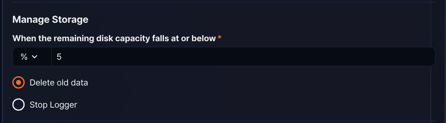 Add Node - Storage Management Settings