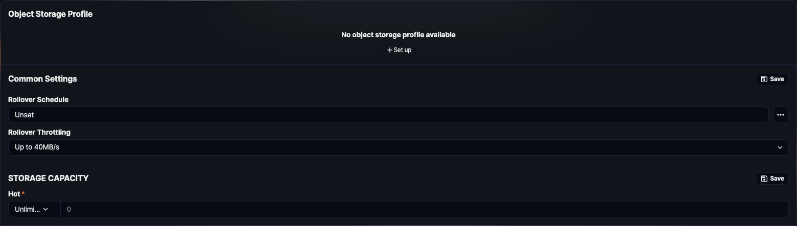 Object storage profile
