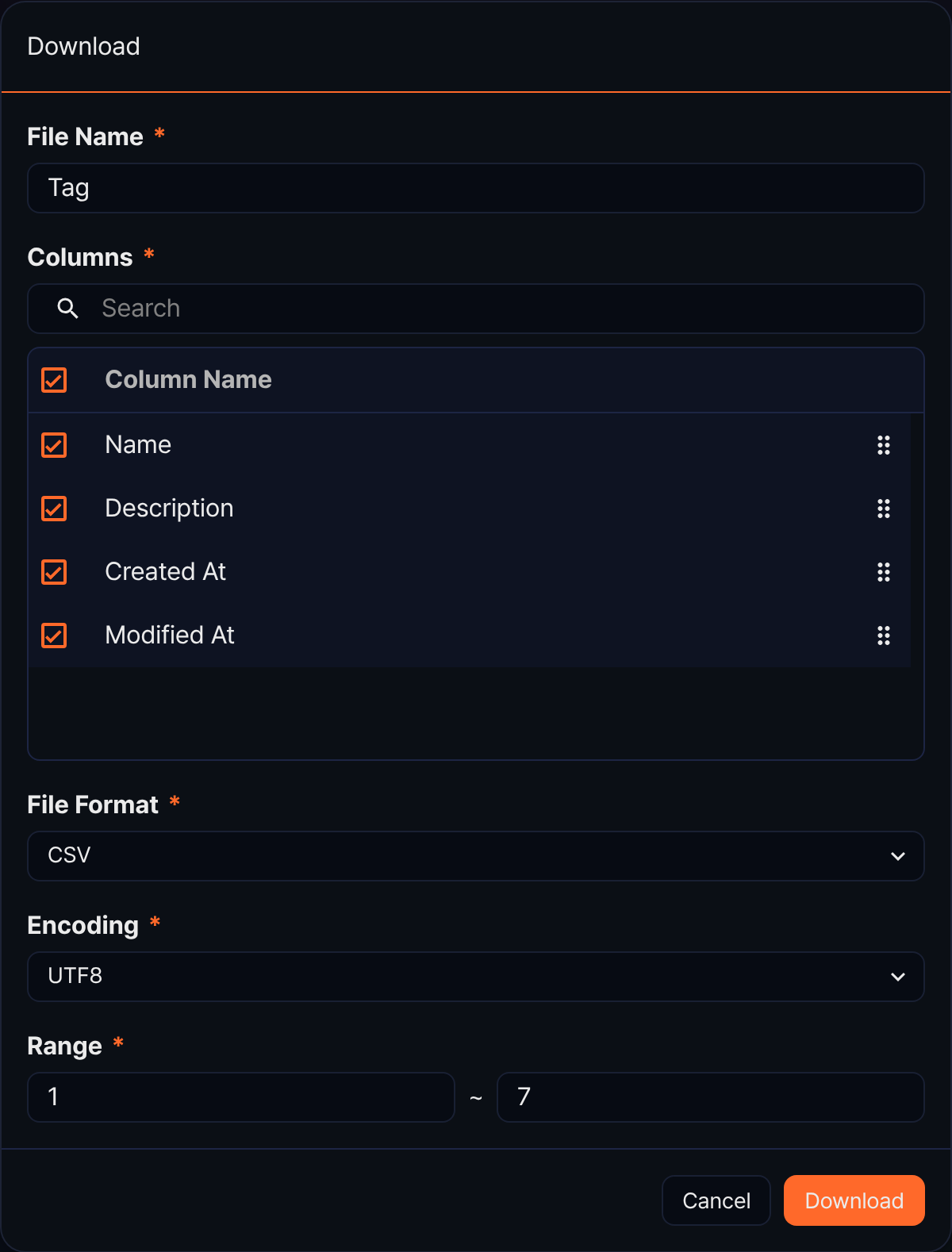 Download the ticket tag list