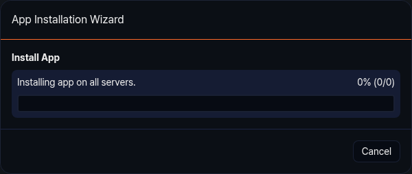 アプリのインストール進捗
