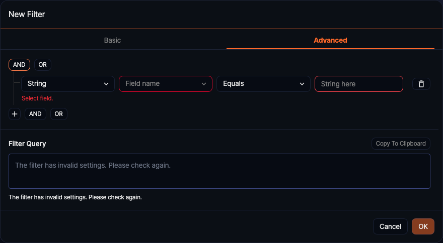 フィルター追加 - 高度