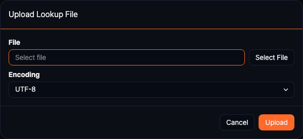 ルックアップレコードのアップロード