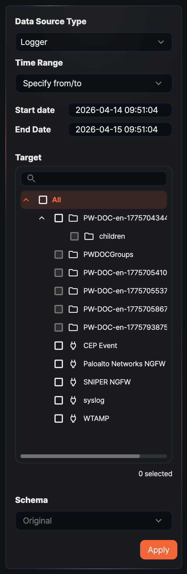 データ読み込み条件の設定