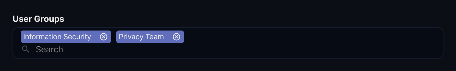 複数のユーザーグループにアカウントを割り当てた例