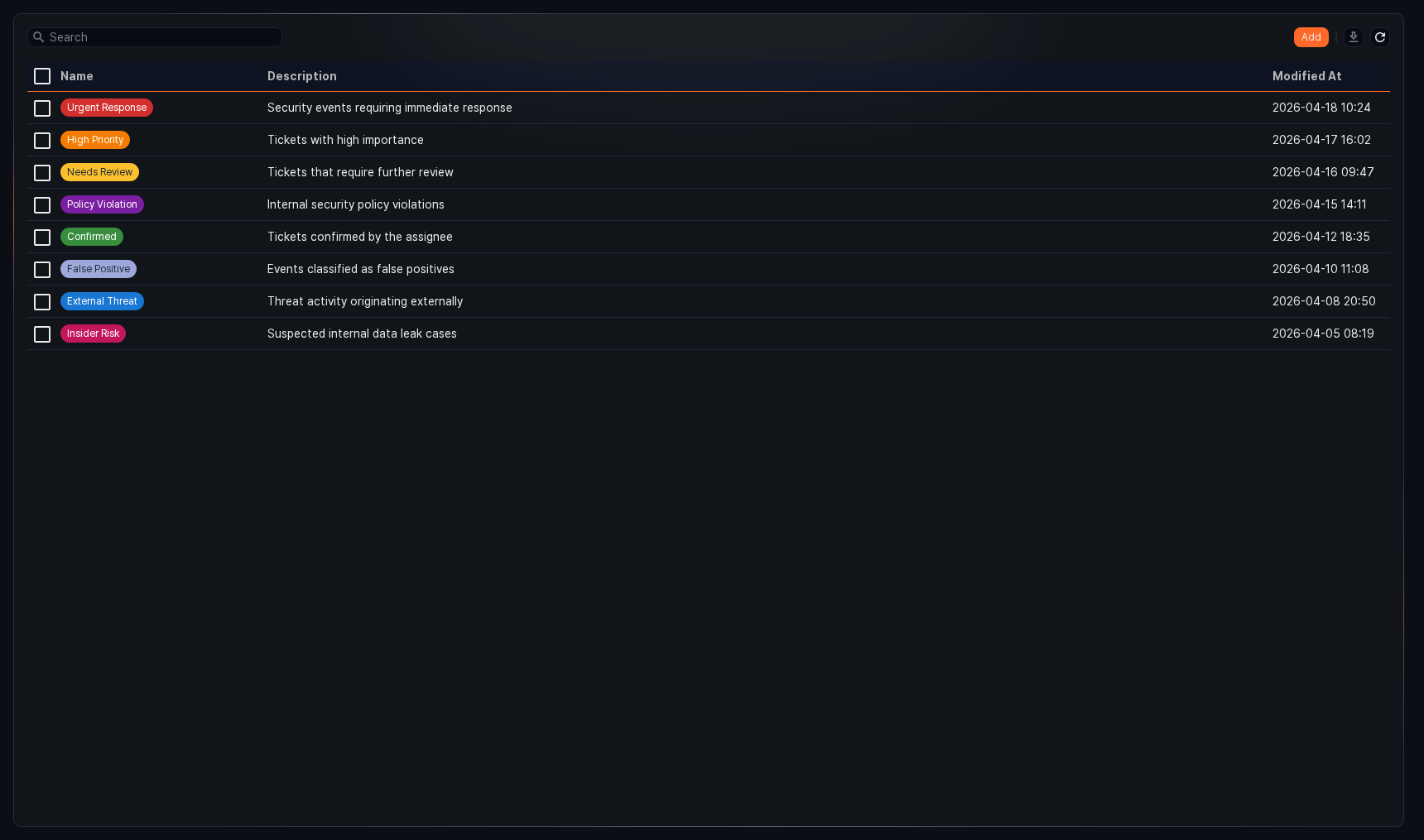 チケットタグ一覧