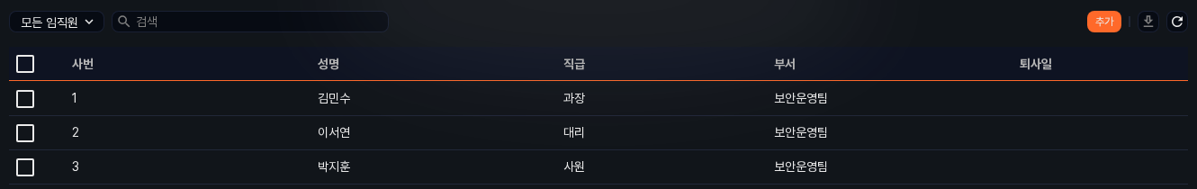 소명대상자 설정예-임직원 설정